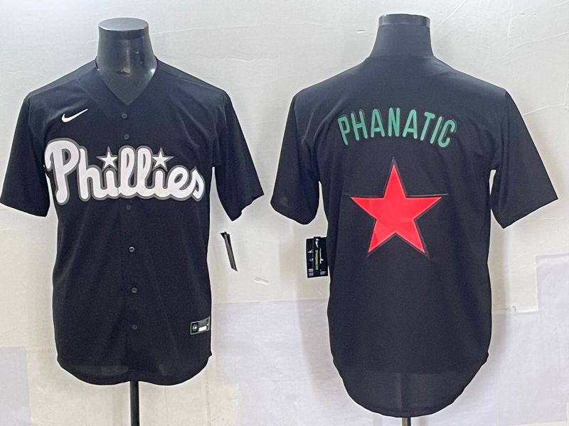 Men 2025 Philadelphia Phillies Blank Black Fashion Nike MLB Jersey style 7091